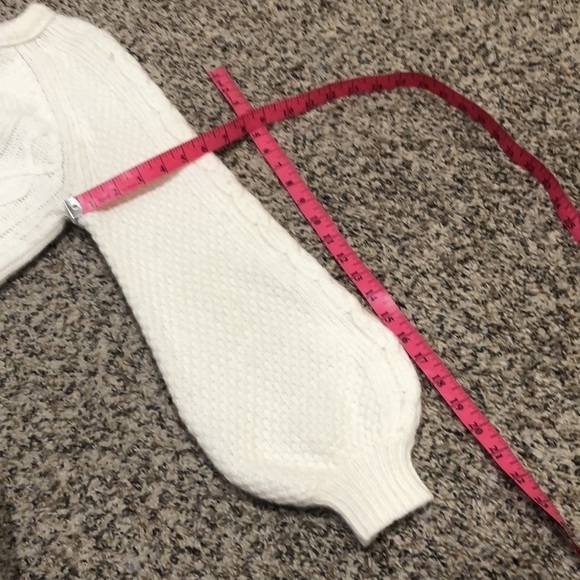 Madewell Copenhagen Cable Knit Sweater Size Small Cream Lantern Sleeve - Picture 10 of 10
